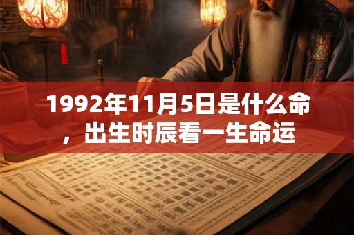 1992年11月5日是什么命，出生时辰看一生命运