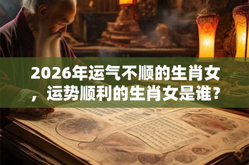 2026年运气不顺的生肖女，运势顺利的生肖女是谁？