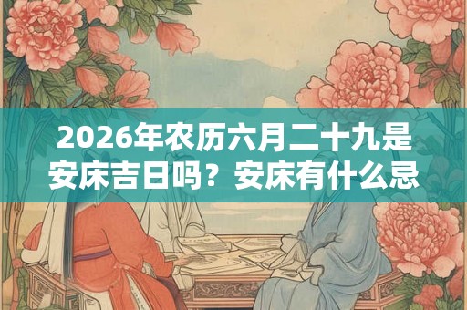 2026年农历六月二十九是安床吉日吗？安床有什么忌讳？