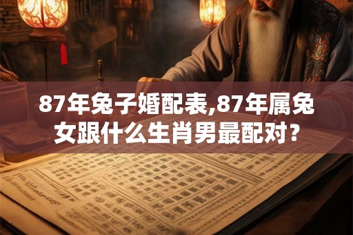 87年兔子婚配表,87年属兔女跟什么生肖男最配对? 87年兔子婚配表,87年属兔女跟什么生肖男最配对?