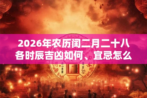 2026年农历闰二月二十八各时辰吉凶如何、宜忌怎么样? 2026年农历闰二月二十八各时辰吉凶如何、宜忌怎么样?