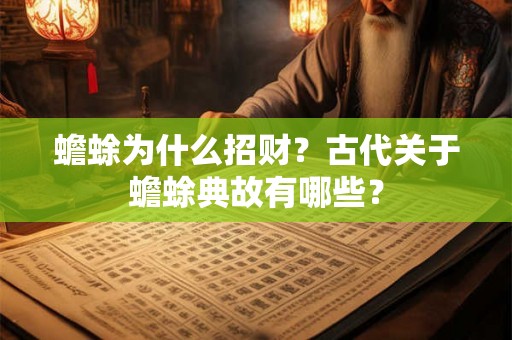蟾蜍为什么招财？古代关于蟾蜍典故有哪些？