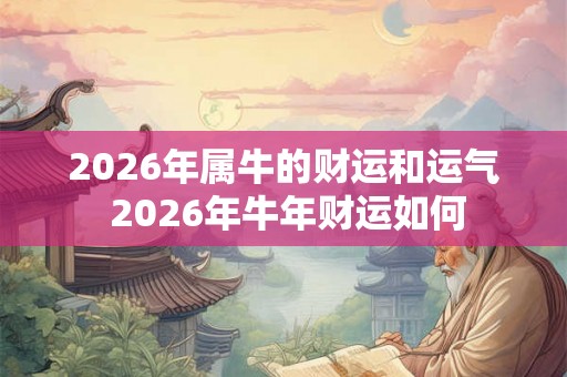 2026年属牛的财运和运气 2026年牛年财运如何
