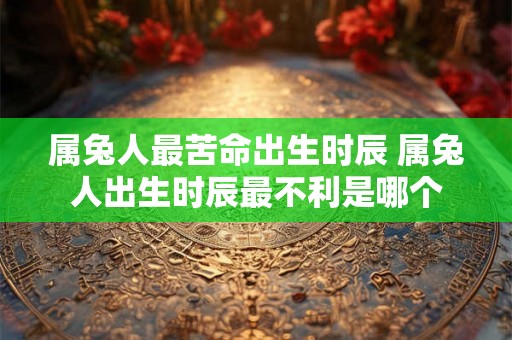 属兔人最苦命出生时辰 属兔人出生时辰最不利是哪个