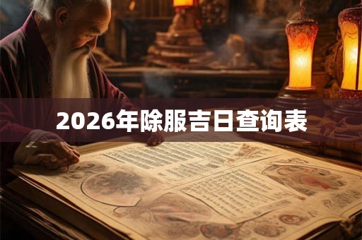 2026年除服吉日查询表 2026年除服吉日查询表