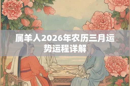 属羊人2026年农历三月运势运程详解