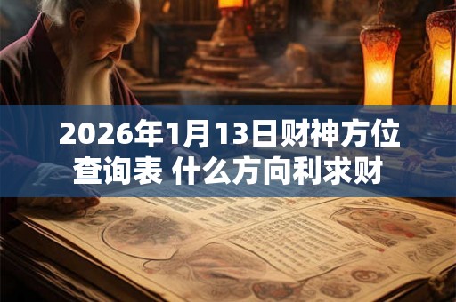 2026年1月13日财神方位查询表 什么方向利求财
