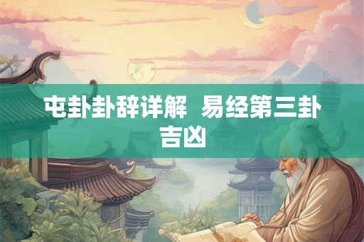 屯卦卦辞详解  易经第三卦吉凶