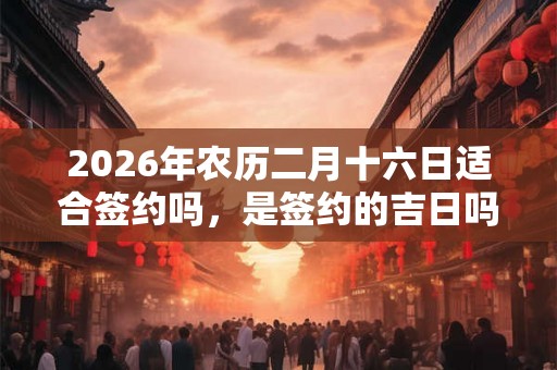 2026年农历二月十六日适合签约吗，是签约的吉日吗？