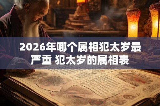 2026年哪个属相犯太岁最严重 犯太岁的属相表