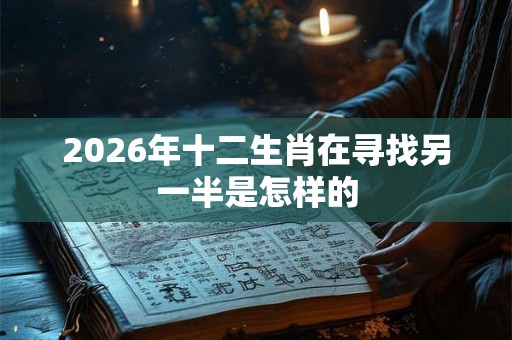 2026年十二生肖在寻找另一半是怎样的 2026年十二生肖在寻找另一半是怎样的