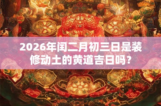 2026年闰二月初三日是装修动土的黄道吉日吗？