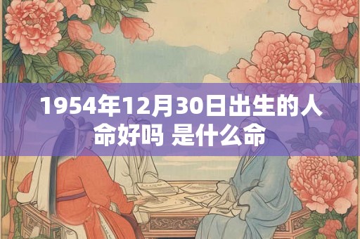 1954年12月30日出生的人命好吗 是什么命