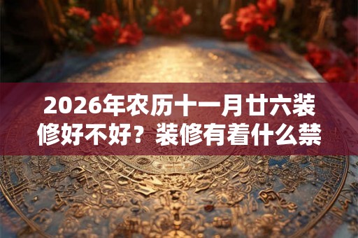 2026年农历十一月廿六装修好不好？装修有着什么禁忌？