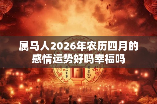 属马人2026年农历四月的感情运势好吗幸福吗