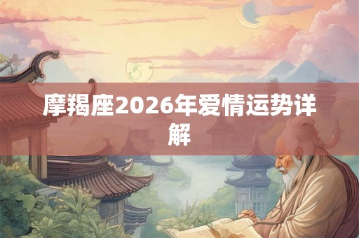 摩羯座2026年爱情运势详解