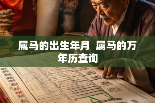属马的出生年月  属马的万年历查询