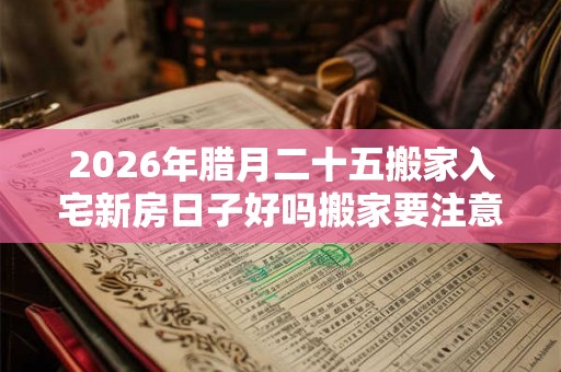 2026年腊月二十五搬家入宅新房日子好吗搬家要注意的事！