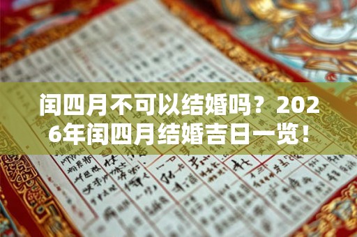 闰四月不可以结婚吗？2026年闰四月结婚吉日一览！