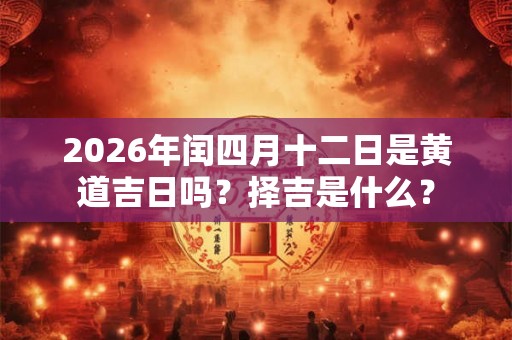 2026年闰四月十二日是黄道吉日吗？择吉是什么？