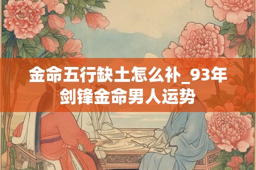金命五行缺土怎么补_93年剑锋金命男人运势 金命五行缺土怎么补_93年剑锋金命男人运势