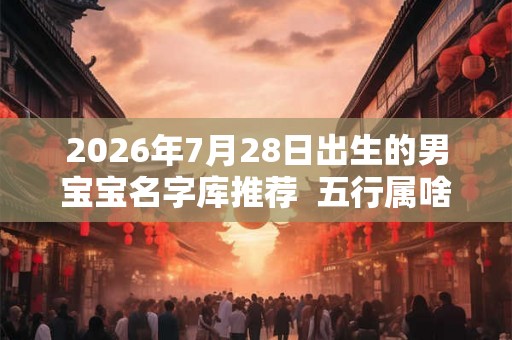 2026年7月28日出生的男宝宝名字库推荐  五行属啥