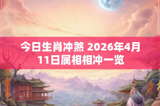 今日生肖冲煞 2026年4月11日属相相冲一览
