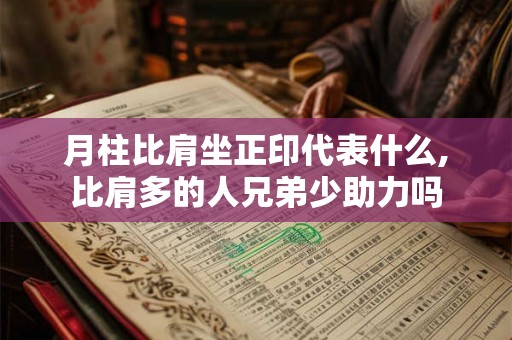 月柱比肩坐正印代表什么,比肩多的人兄弟少助力吗