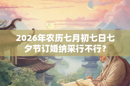 2026年农历七月初七日七夕节订婚纳采行不行？