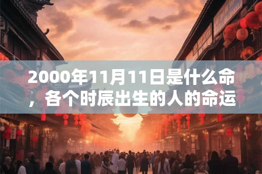 2000年11月11日是什么命，各个时辰出生的人的命运