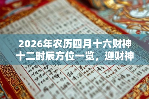 2026年农历四月十六财神十二时辰方位一览，迎财神要如何选择财位？
