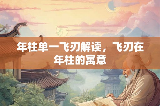 年柱单一飞刃解读，飞刃在年柱的寓意