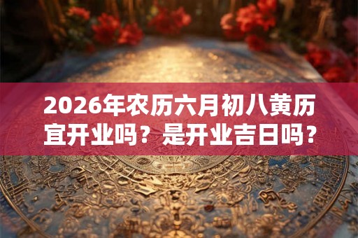2026年农历六月初八黄历宜开业吗？是开业吉日吗？