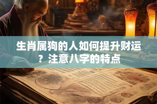 生肖属狗的人如何提升财运？注意八字的特点
