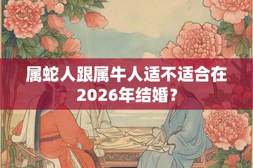 属蛇人跟属牛人适不适合在2026年结婚？