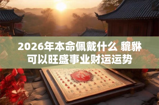 2026年本命佩戴什么 貔貅可以旺盛事业财运运势
