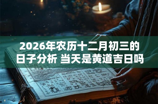 2026年农历十二月初三的日子分析 当天是黄道吉日吗