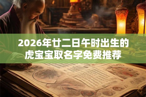 2026年廿二日午时出生的虎宝宝取名字免费推荐