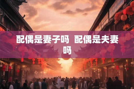 配偶是妻子吗  配偶是夫妻吗