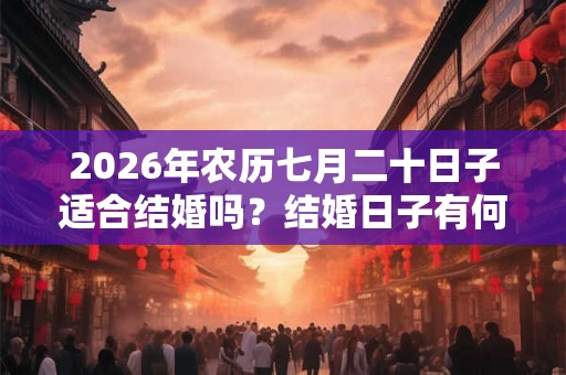 2026年农历七月二十日子适合结婚吗？结婚日子有何讲究？
