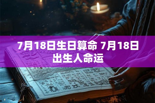 7月18日生日算命 7月18日出生人命运
