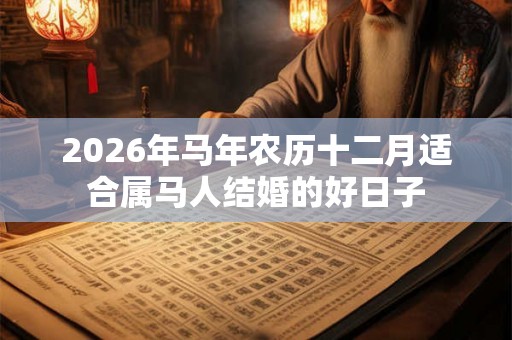 2026年马年农历十二月适合属马人结婚的好日子