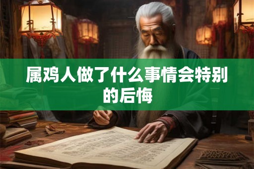 属鸡人做了什么事情会特别的后悔