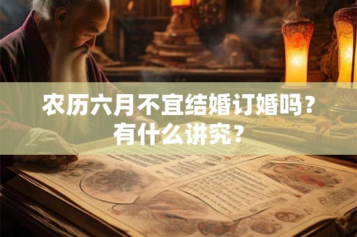 农历六月不宜结婚订婚吗？有什么讲究？