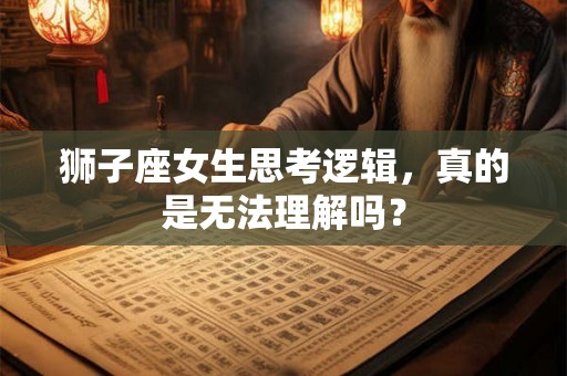 狮子座女生思考逻辑，真的是无法理解吗？