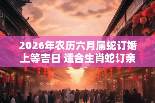2026年农历六月属蛇订婚上等吉日 适合生肖蛇订亲