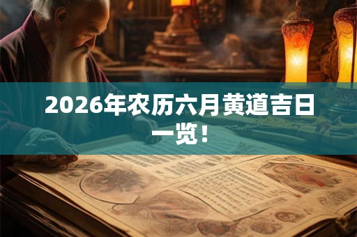 2026年农历六月黄道吉日一览！