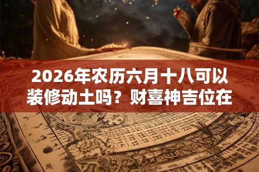 2026年农历六月十八可以装修动土吗?财喜神吉位在哪? 2026年农历六月十八可以装修动土吗?财喜神吉位在哪?