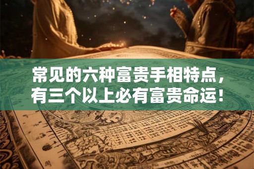 常见的六种富贵手相特点，有三个以上必有富贵命运！