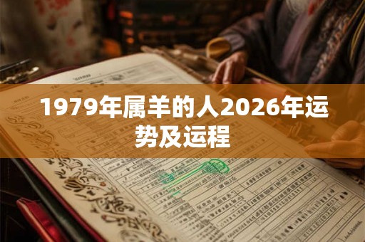 1979年属羊的人2026年运势及运程